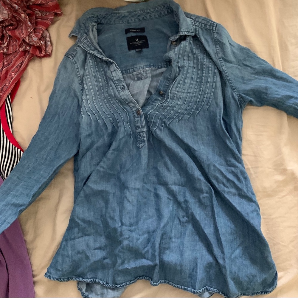 super soft denim top